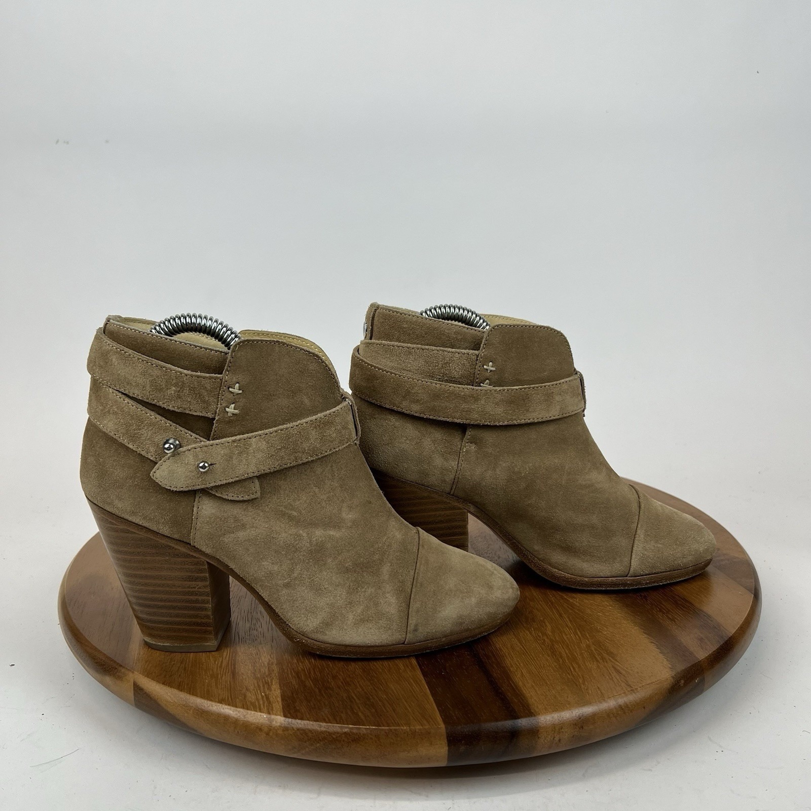 Womens Rag & Bone Harrow Tan Suede Heeled Ankle Boots Booties Size Eu 36.5 Guc